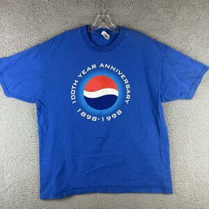 Vintage Pepsi Shirt Mens XL Blue 100th Year Anniversary 1898-1998 90s Soda